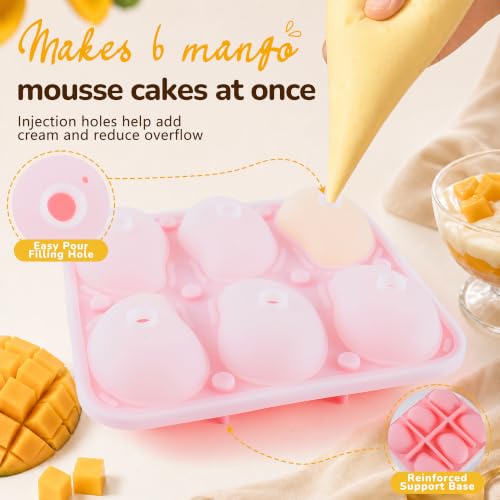 3D Mango Silicone Cake Mold - 6-Cavity Non-Stick Mousse Mold