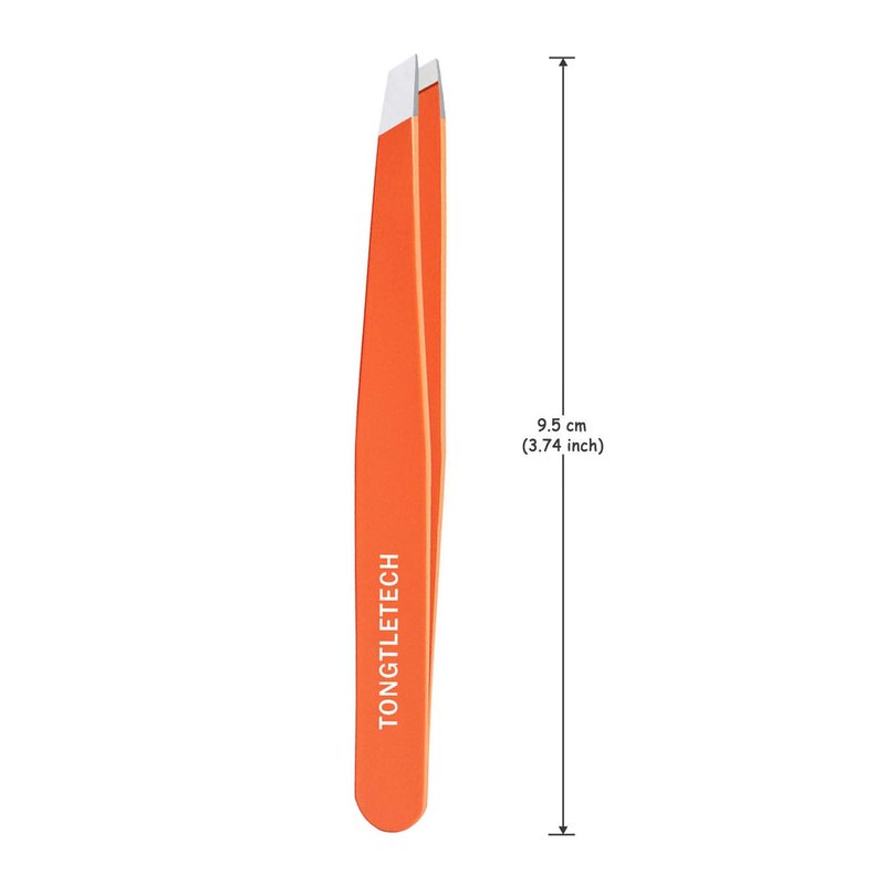 Eyebrow Hair Removal Tweezers-Professional Stainless Steel Slant Tweezers for Eyebrows-Great Precision for Facial Hair Remover Better closure(Orange)