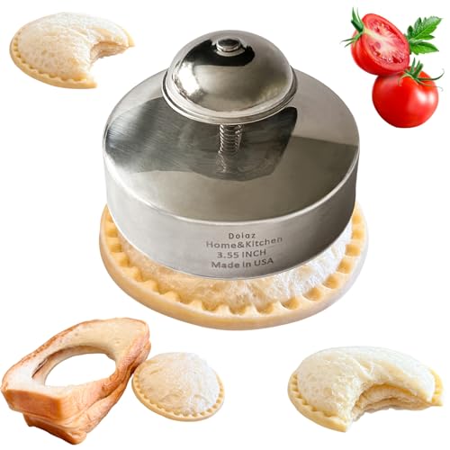 Stainless Steel Sandwich Cutter and Sealer - 3.5 Inch Uncrustables Maker for Kids