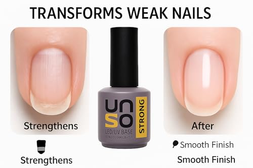 UNOgel Strong Base Coat 15ml - Long-Lasting Nail Primer & Strengthener
