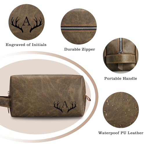 Personalized Engraved Initial Toiletry Bag for Travel - Size S