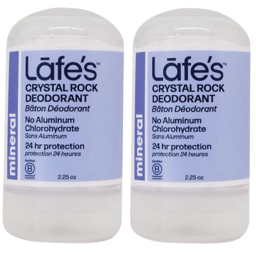 Lafe's Natural Unscented Crystal Mineral Rock Deodorant - 2 Pack