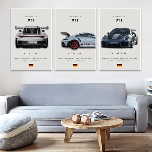 VejiA 911 GT Turbo Car Canvas Wall Art - 12x18 Unframed