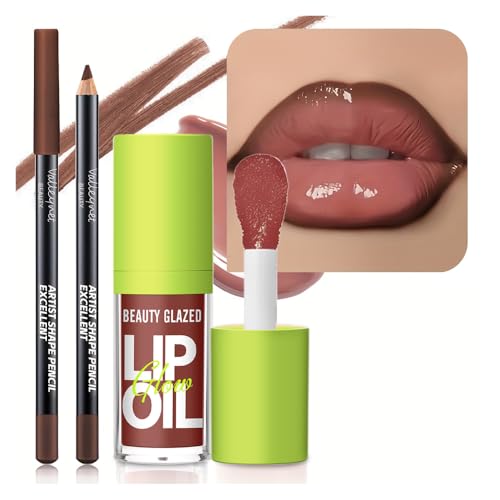 Beauty Glazed Lip Gloss & Lip Liner Set - Rosewood Nude