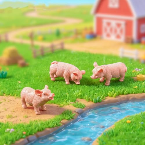 12Pcs Miniature Pig Figurines Set for Fairy Garden & Cake Toppers