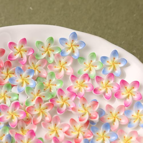 100Pcs 3D Colorful Flower Nail Charms - Floral Nail Gems for DIY