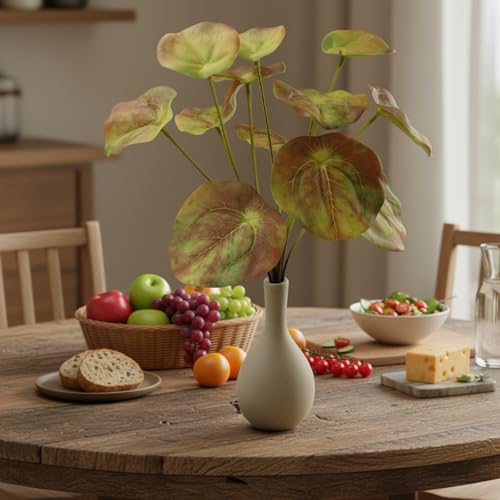 Artificial Pilea Plant with Ceramic Vase - 12" Indoor Greenery