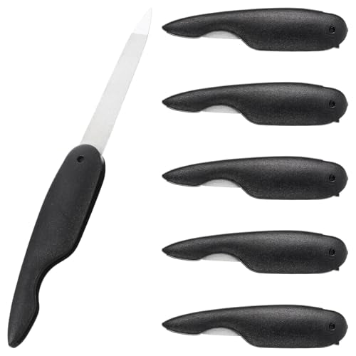 Ipetboom 6-Pack Foldable Stainless Steel Nail Files - Double-Sided Manicure Tools