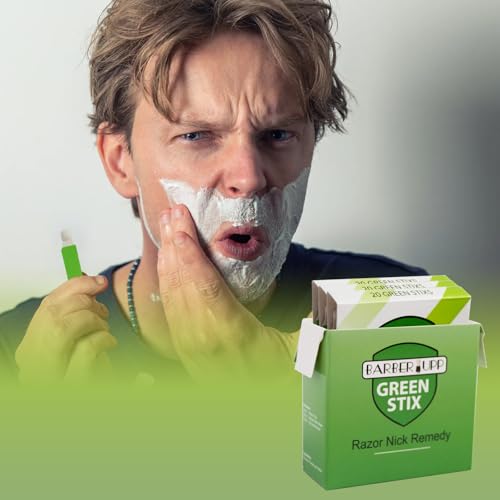 BARBERUPP Green Stix Styptic Sticks - 3 Pack for Razor Nicks Relief