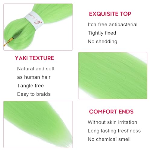 26 Inch Colorful Pre Stretched Braiding Hair Extensions - 6PCS Mix Colors