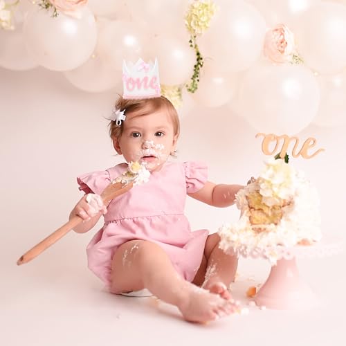 Pink Bow 1st Birthday Crown Hat for Girls - Bow Theme Decoration