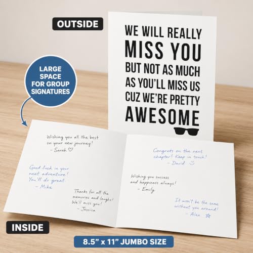 Funny Jumbo Retirement Card with Envelope - 8.5 x 11 Inch