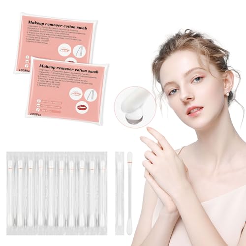 Pack of 200 Cotton Makeup Remover Swabs with Lemon Oil