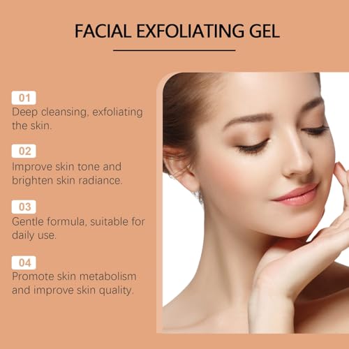 Facial Exfoliating Gel with Orange Enzyme - Hydrating Deep Clean & Skin Rejuvenation (60g, 2pcs)