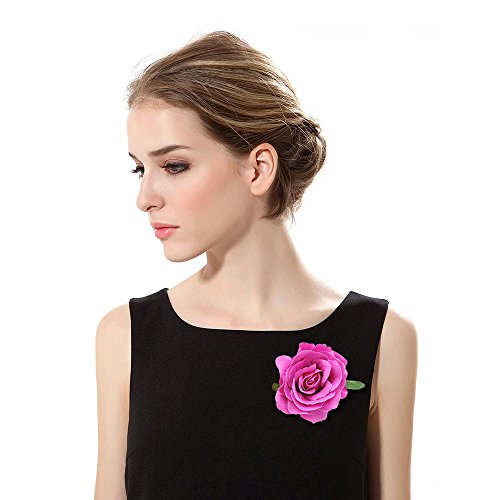 A-Mixed 10 Colors Womens Flower Hair Clips & Brooches for Bridal & Flamenco
