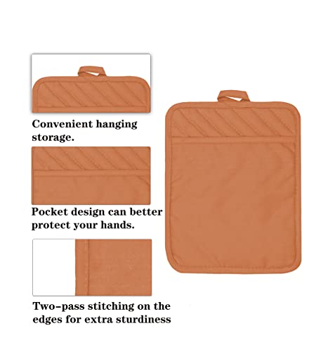 VEIKERY Heat-Resistant Cotton & Silicone Potholder - 7x9 Inch, Non-Slip, Orange