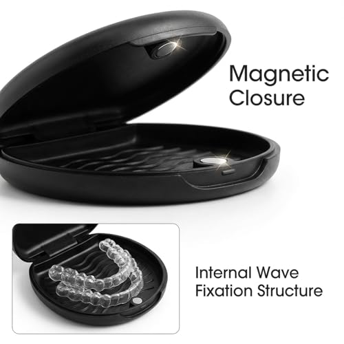 BVN Magnetic Seal Slim Orthodontic Dental Case - Black