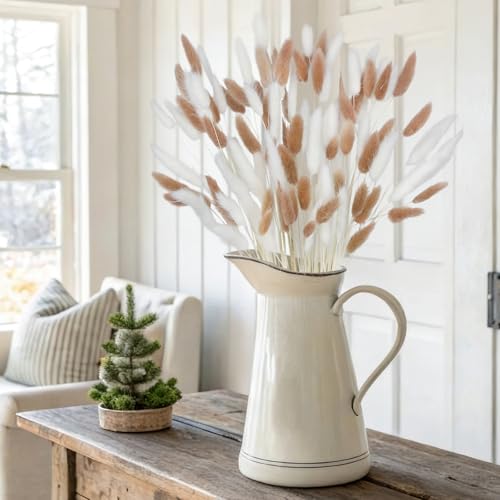 CISDUEO 120pcs Dried Bunny Tails Flowers for Boho Decor