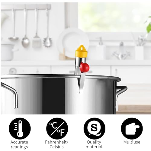 LABO Candy Thermometer - Glass & Stainless Steel, Instant Read for Deep Frying & Cooking