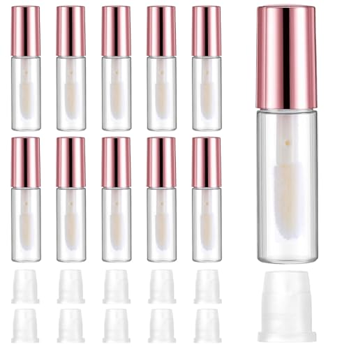 10 Pack Mini Refillable Lip Gloss Tubes - 1.2ml Clear Containers