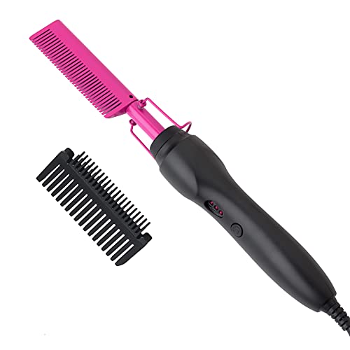 Erokicysh Ceramic Electric Hot Comb - Purple Hair Straightener & Beard Press