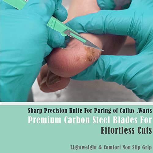 Disposable #11 Scalpel with Plastic Handle, Sterile Carbon Steel Blades — Podiatry/Foot Care, Box of 10