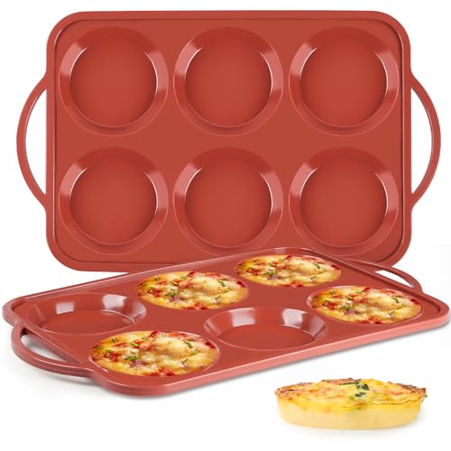 JOERSH Jumbo Silicone Muffin Top Pan with Metal Frame - 2 Pack