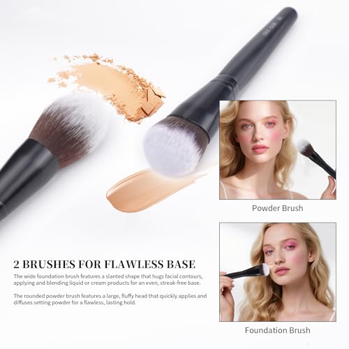 5-Piece Professional Makeup Brush Set - Soft Synthetic Face Brushes