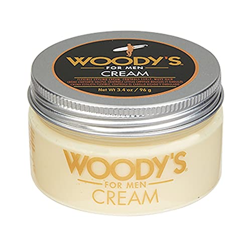 Woody's Styling Cream for Men - Mild Hold Hair Cream for Curly Wavy Hair