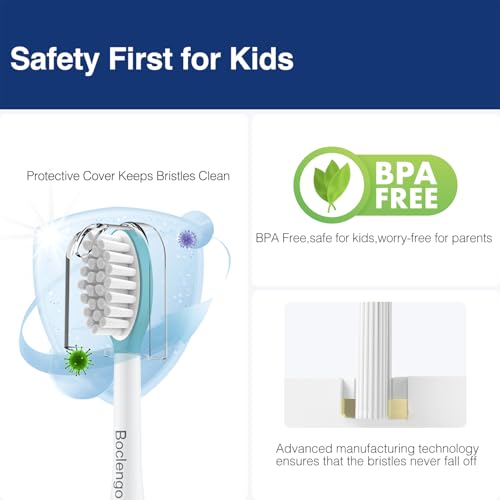 Boclengo Kids Replacement Toothbrush Heads for Philips Sonicare (Ages 7-12) - 10 Pack