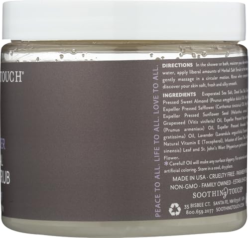 Soothing Touch Lavender Herbal Salt Scrub - 20 oz Exfoliating & Moisturizing