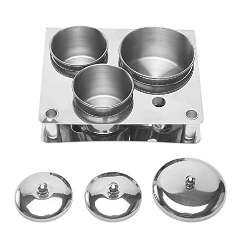 3-Piece Stainless Steel Acrylic Liquid & Powder Nail Art Container Set