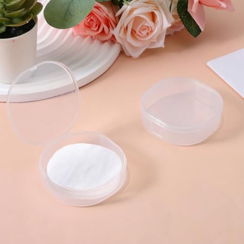 QfwdfcTrenz Portable Plastic Cotton Pad Holder - Travel-Friendly, Sealed Design