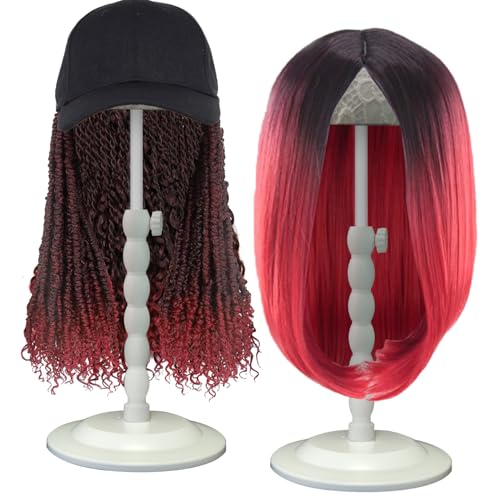 Adjustable Wig Stand – 12"-19" Sturdy Plastic Wig Holder for Styling
