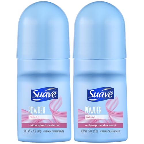 Suave Roll-On Deodorant for Women, Powder Fresh, 2-Pack