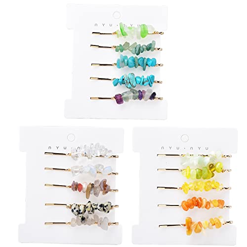 Colorful Crystal Hair Pins Set of 15 - Blue FY0200 FY0202