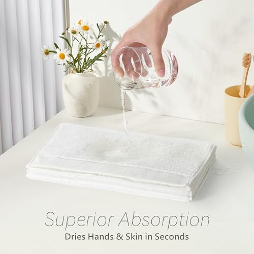 Premium 100% Cotton Hand Towels Set of 2 - Soft, Durable, 14x30 inches