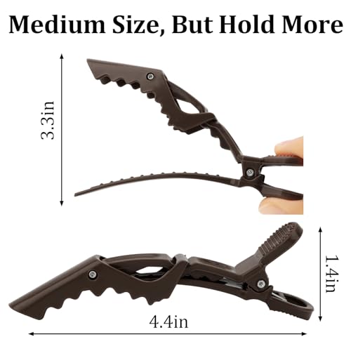 24 Pack Alligator Hair Clips for Styling, Sectioning Crocodile