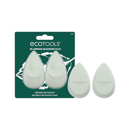 EcoTools Blurring Blender Makeup Sponge Duo - 2-Sided Latex-Free Sponges for Liquid & Cream Makeup