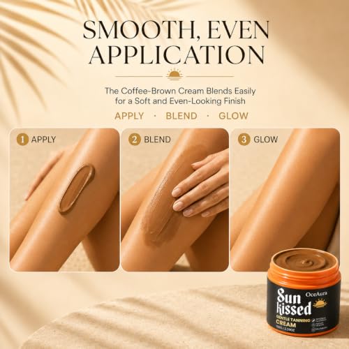 DTMIEAXN Gold Bronzing Tanning Gel with Coconut & Carrot Oil, 5 oz