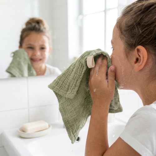3-Pack Reusable Cotton Face Wash Cloths - Soft Muslin Towels 9x9in