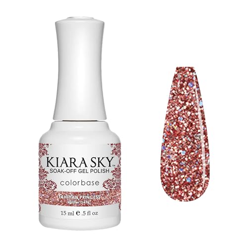 Kiara Sky Tahitian Princess Glitter Soak Off Gel Nail Polish - 15ml