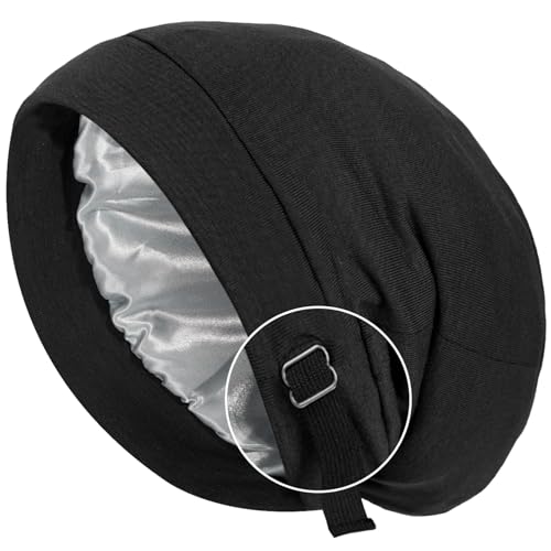 Adjustable Satin Bonnet for Curly Hair - Slouchy Sleep Cap