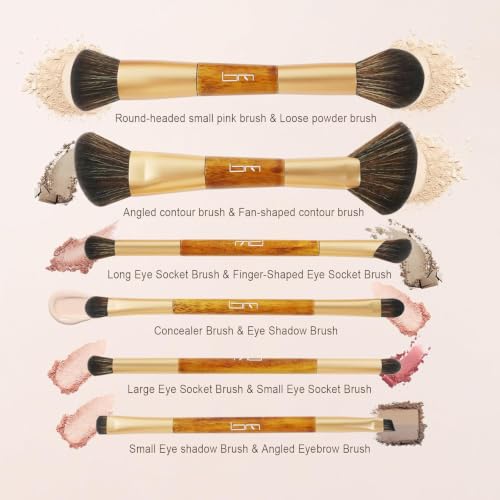 Brush Master 5-Piece Travel Makeup Brush Set with Portable Leather Pouch