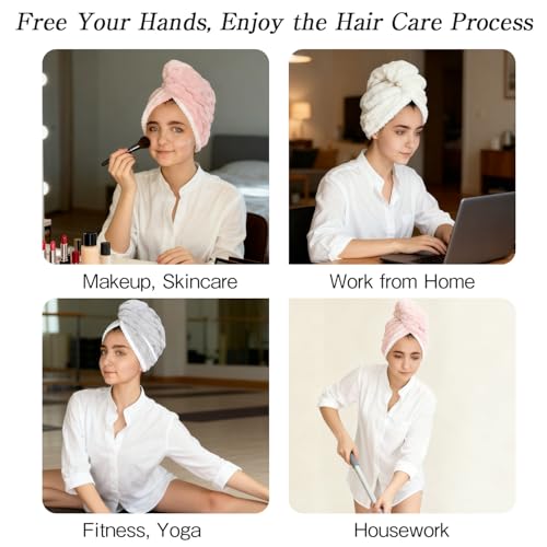 Super Absorbent Microfiber Hair Towels for Women - 3 Pack (41x23 in)