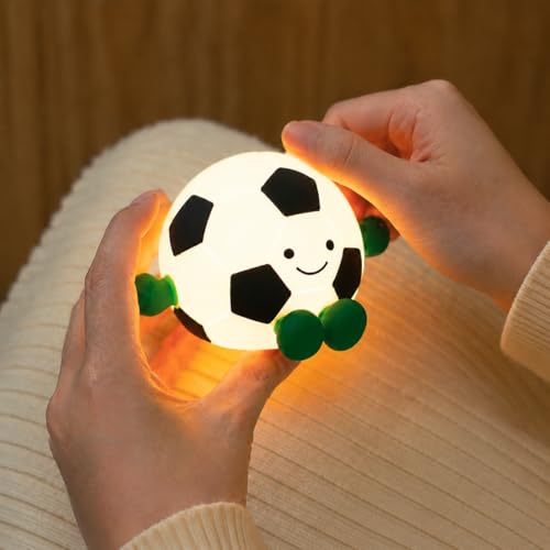 QANYI Mini Soccer Lamp - Rechargeable Silicone Night Light with 7 Colors & Hanging Rope