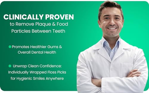 iSmile Dental Floss Picks - Biodegradable, Mint Flavor, Shred-Resistant