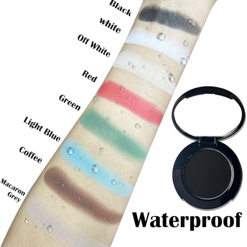 MEICOLY Black Matte Eyeshadow with Mirror - Long-Wear, High Pigment