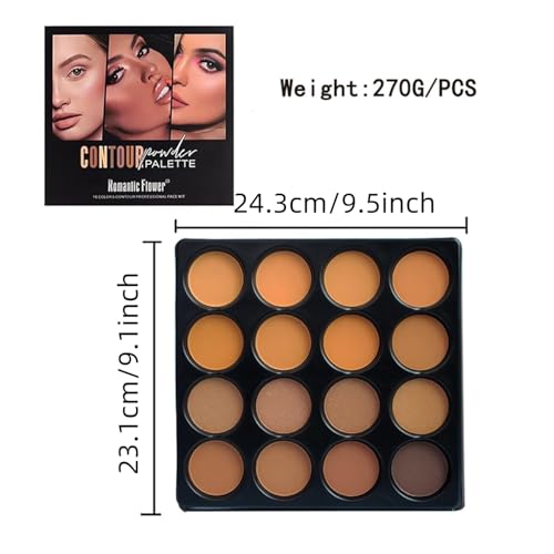 Joyeee 16-Color Concealer & Contouring Palette with Brush, Vegan Makeup