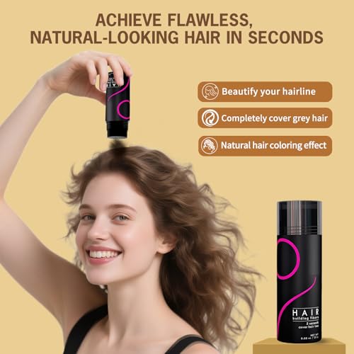 gowwim Hair Fibers - Instant Thickening for Thinning Hair, 25g Black (Pack of 1)